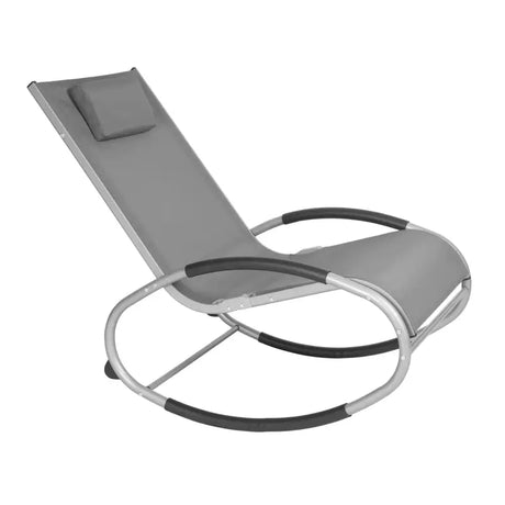 BukkitBow schommelende campingstoel met textilene zitting en aluminium frame, weerbestendig en stabiel, max 160 kg draagkracht