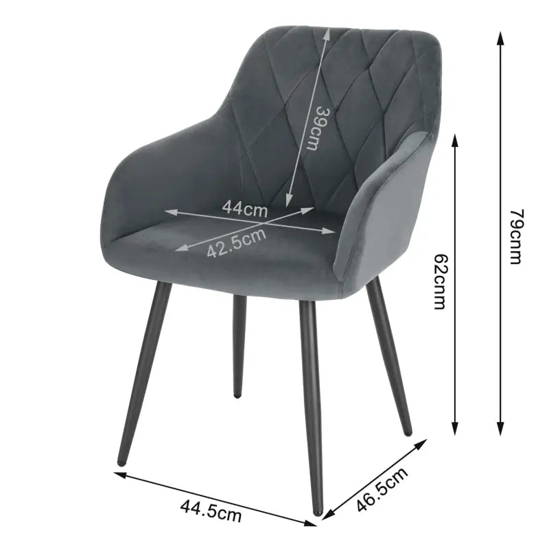 BukkitBow eetkamerstoel met ergonomisch ontwerp, gewatteerde zitting en stabiele constructie, zithoogte 46,5 cm.