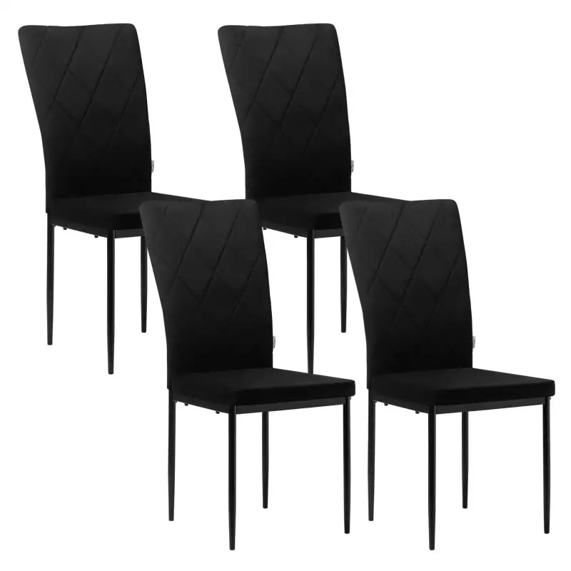 BukkitBow set eetkamerstoelen met leren en fluwelen zittingen, stevig metalen frame, zithoogte 46cm, geschikt voor diverse interieurstijlen.