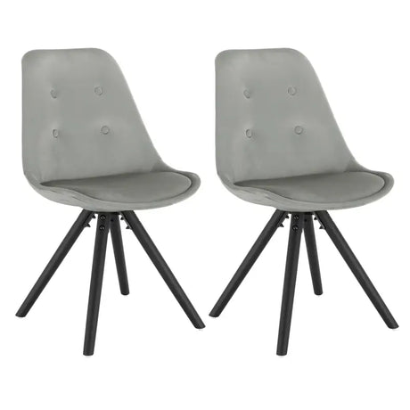 BukkitBow set van 2 stoffen fluwelen eetkamerstoelen met ergonomisch zitcomfort en stijlvol ontwerp, zithoogte 46 cm.