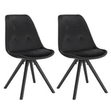 Set van BukkitBow eetkamerstoelen met fluwelen bekleding, ergonomisch zitcomfort en eenvoudige montage, zithoogte 46 cm.