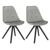 Set van twee BukkitBow eetkamerstoelen met stoffen bekleding, fluweelachtig, ergonomisch zitcomfort en stijlvolle ontwerp.