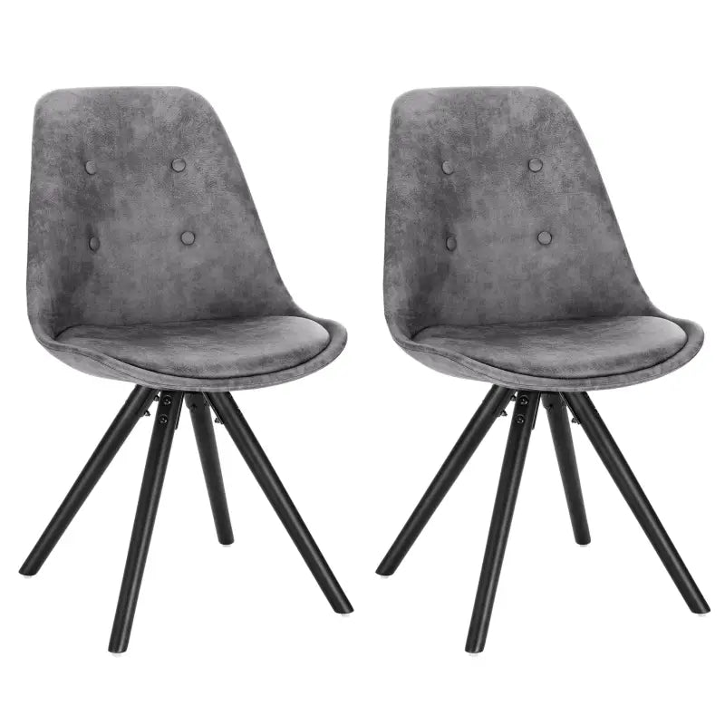 BukkitBow set van 4 stoffen fluwelen eetkamerstoelen met ergonomisch zitcomfort en eenvoudig montage, zithoogte 46 cm.