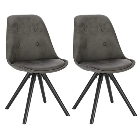 Set van BukkitBow eetkamerstoelen met stoffen en fluwelen bekleding, ergonomisch zitcomfort en stijlvol ontwerp.