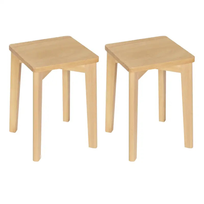 BukkitBow set houten krukken van natuurlijk beukenhout, stapelbaar en vochtbestendig, zithoogte 44,5 cm, geschikt als zitplek of bijzettafel.