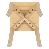 BukkitBow houten krukenset van natuurlijk beukenhout, stapelbaar en vochtbestendig, zithoogte 44,5 cm, ideaal voor binnen en buiten.