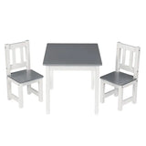 BukkitBow kindertafel met stoelen, compacte en veilige set, afmetingen 60x50x48cm, geschikt voor kinderen.