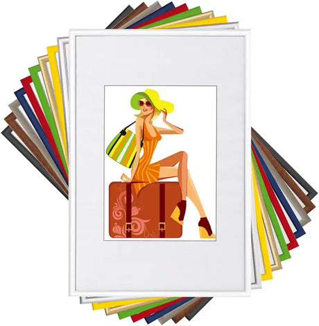 Set van 10 BukkitBow kunststof fotolijsten met glasplaat in diverse maten, geschikt voor het inlijsten van foto's.