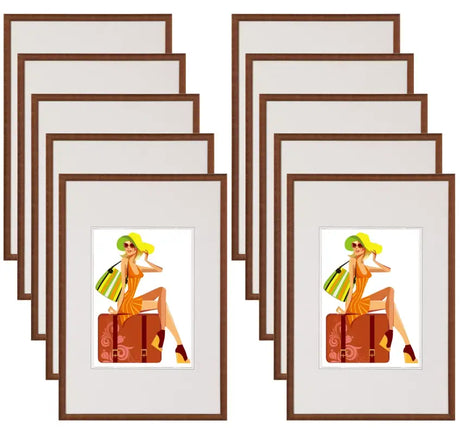 Set van 10 BukkitBow kunststof fotolijsten met glasplaat in diverse maten, geschikt voor het inlijsten van foto's of kunstwerken.