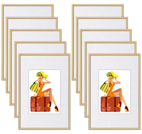 Set van 10 kunststof fotolijsten van BukkitBow met glasplaat in diverse maten, geschikt voor het inlijsten van foto's en kunstwerken
