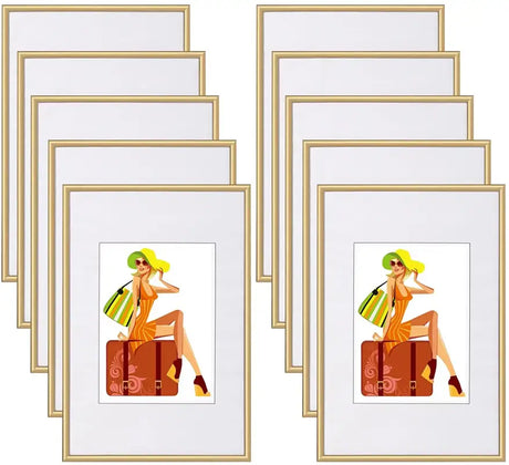 Tien kunststof fotolijsten van BukkitBow met glasplaat, diverse maten, perfect voor het inlijsten van foto's of kunstwerken.