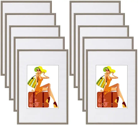 Set van 10 kunststof fotolijsten van BukkitBow met glasplaat in diverse maten, geschikt voor het inlijsten van foto's.