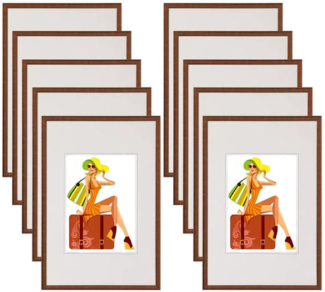 Set van 10 BukkitBow kunststof fotolijsten met glas, diverse maten, geschikt voor het tonen van foto's en kunstwerken.