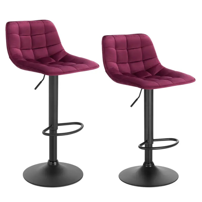 Set van 2 modieuze barkrukken van BukkitBow met fluwelen zitting en metalen onderstel, ergonomisch ontwerp, hoogte 59-81cm.
