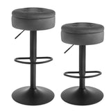 BukkitBow - Set van 2 Barkrukken - Kunstleer of Fluweel - In Hoogte Verstelbaar