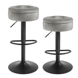 BukkitBow - Set van 2 Barkrukken - Kunstleer of Fluweel - In Hoogte Verstelbaar