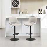 BukkitBow set van 2 verstelbare, draaibare barkrukken met linnen zitting, hoogte instelbaar, modern design