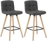 BukkitBow set van 2 barkrukken met massieve houten poten, linnen zitting en vloerbescherming, ergonomisch ontwerp.