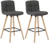 BukkitBow set van 2 barkrukken met massieve houten poten, linnen zitting en vloerbescherming, ergonomisch ontwerp.