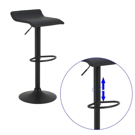 Set van 2 BukkitBow barkrukken met metalen frame, synthetisch leren zitting, verstelbare hoogte en draaibaar, max 100kg draagkracht