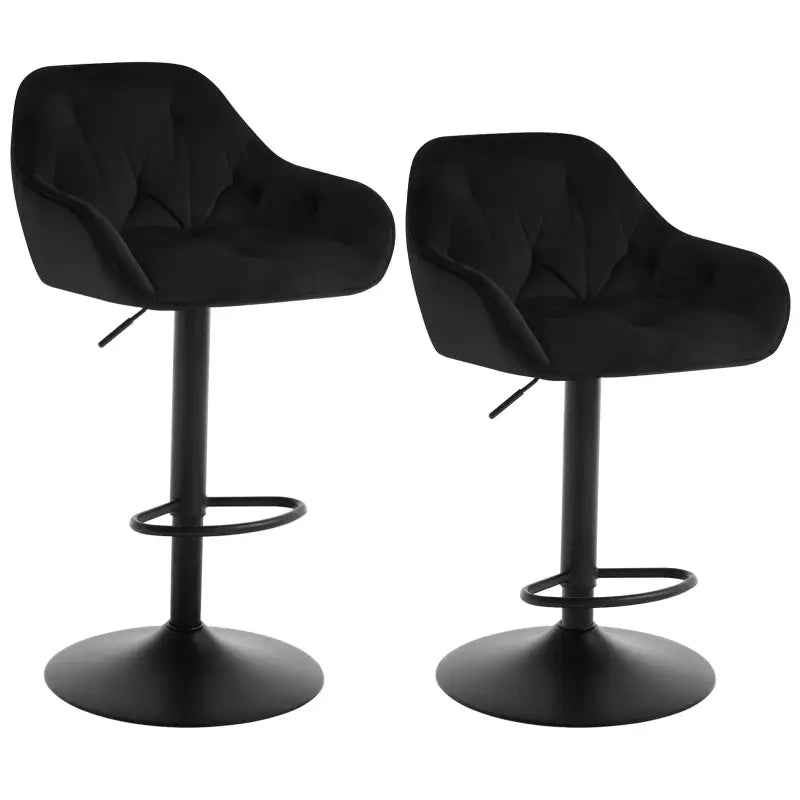 Set van 2 velvet barkrukken van BukkitBow met metalen voetsteun, verstelbare zithoogte 62,5-84 cm, modern en stijlvol.