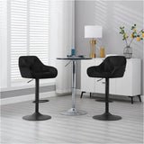 Set van 2 velvet barkrukken van BukkitBow met metalen frame en voetensteun, zithoogte 62,5-84 cm.