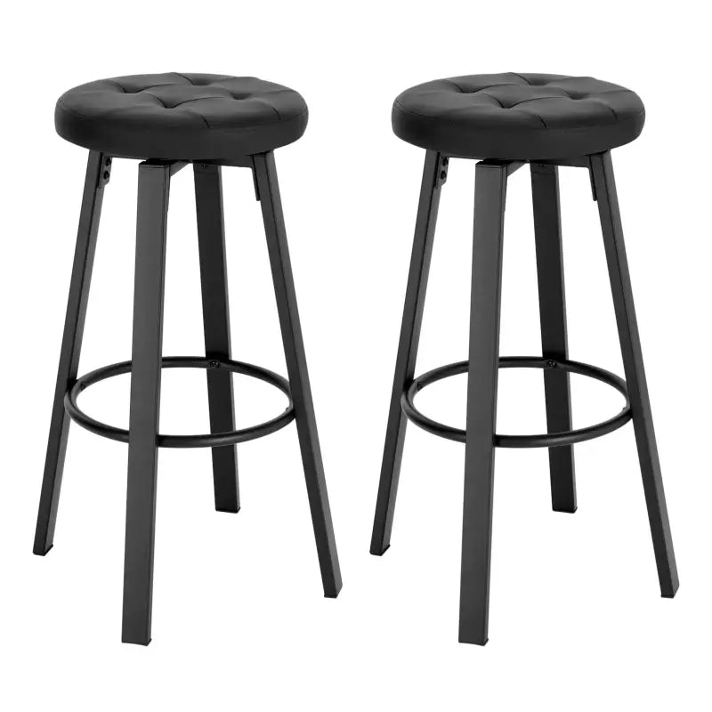 Set van 2 BukkitBow barkrukken met vintage kunstleer, metalen frame en 360° draaibare zitting, diameter 35,5 cm, hoogte 76,5 cm.