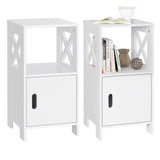 Set van 2 BukkitBow nachtkastjes, compacte MDF nachtkastjes met ruime opbergruimte, 30x60x30cm in modern design