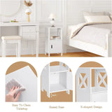 Set van 2 BukkitBow nachtkastjes van MDF, compact ontwerp met ruime opbergruimte, 30x60x30cm.