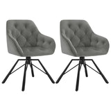 Set van 2 draaibare eettafelstoelen van BukkitBow, kunstleer en fluweel met metalen onderstel, ergonomisch en tot 150 kg draagkracht