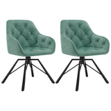 Set van 2 draaibare eetkamerstoelen van BukkitBow met kunstleer en fluweel, metalen frame, ergonomisch ontwerp en 150 kg draagvermogen