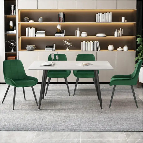 Set van 2 BukkitBow eetkamerstoelen met fluweel of kunstleer, metalen frame, 81,5 cm hoog, modern design.