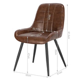 Set van 2 BukkitBow eetkamerstoelen met fluweel of kunstleer, metalen frame, 81,5 cm hoog, modern design.