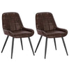 Set van 2 BukkitBow eetkamerstoelen met fluweel of kunstleer, metalen frame, 81,5 cm hoog, modern design.