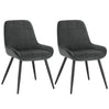 Set van 2 moderne BukkitBow eetkamerstoelen met fluwelen of kunstlederen bekleding en metalen frame, 81,5 cm hoog.