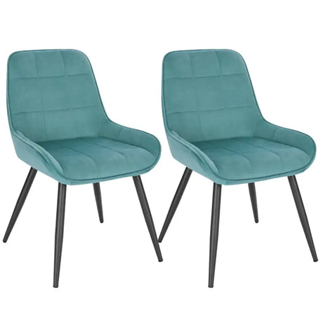 Set van 2 BukkitBow eetkamerstoelen met fluweel of kunstleer, metalen frame, 81,5 cm hoog, modern design