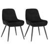 Set van 2 moderne BukkitBow eetkamerstoelen met fluweel of kunstleer en metalen frame, 81,5 cm hoog, stijlvolle design.