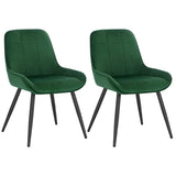 Set van 2 BukkitBow eetkamerstoelen met fluweel of kunstleer, metalen frame, 81,5 cm hoog, modern design.