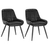 BukkitBow set van 2 moderne eetkamerstoelen met fluwelen of kunstleren bekleding en metalen frame, 81,5 cm hoog.