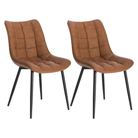 Set van 2 BukkitBow eetkamerstoelen met leren, stoffen en fluwelen bekleding, metalen poten en ergonomisch ontwerp, zithoogte 46 cm.