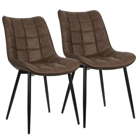 Set van 2 BukkitBow eetkamerstoelen met leren, stoffen en fluwelen bekleding, metalen poten en ergonomisch ontwerp, zithoogte 46cm.