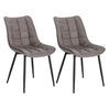 Set van 2 BukkitBow eetkamerstoelen met leren, stoffen en fluwelen bekleding, metalen poten en ergonomisch ontwerp, zithoogte 46 cm.
