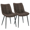 Set van 2 BukkitBow eetkamerstoelen met leren, stoffen en fluwelen bekleding, metalen poten en ergonomisch ontwerp, zithoogte 46 cm.