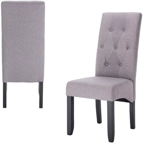 Set van 2 BukkitBow eetkamerstoelen met linnen en fluwelen zitting, massief houten poten, ergonomisch en veelzijdig design