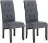Set van 2 BukkitBow eetkamerstoelen met linnen en fluwelen zitting, massief houten poten, ergonomisch en veelzijdig design.