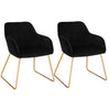 Set van 2 BukkitBow fluwelen eetkamerstoelen met gouden metalen poten, comfortabele zithoogte van 48,5 cm, stijlvolle design.