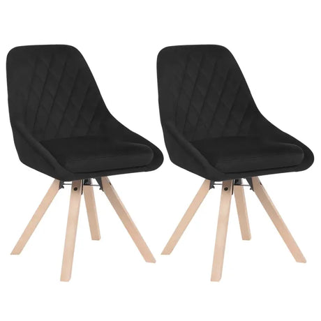 Set van 2 BukkitBow fluwelen draaistoelen met beukenhouten poten, multifunctioneel en comfortabel, zithoogte 46 cm.