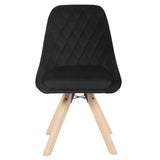 Set van 2 BukkitBow fluwelen draaistoelen met beukenhouten poten, multifunctioneel en comfortabel, zithoogte 46 cm.