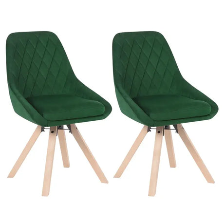 BukkitBow set van 2 fluwelen draaistoelen met beukenhouten poten, multifunctioneel en comfortabel, zithoogte 46 cm, eetkamerstoel