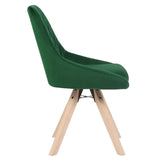 BukkitBow set van 2 fluwelen draaistoelen met beukenhouten poten en zithoogte van 46 cm, comfortabele eetkamerstoelen